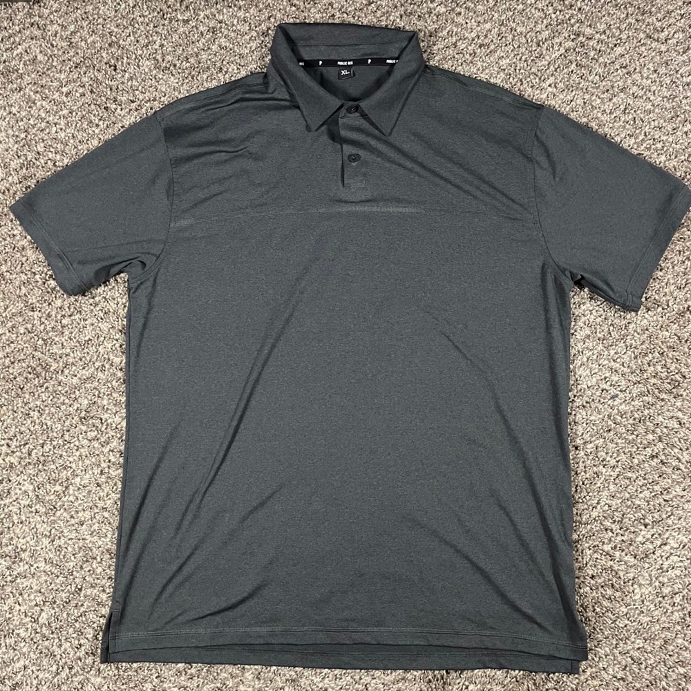Public Rec Mens Go-To Polo Shirt XL Dark Heather Grey Performance Stretch Golf